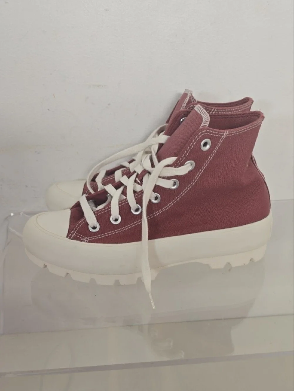 CONVERSE CHUCK TAYLOR ALL STAR Maroon Canvas High-Top Sneakers with White Soles